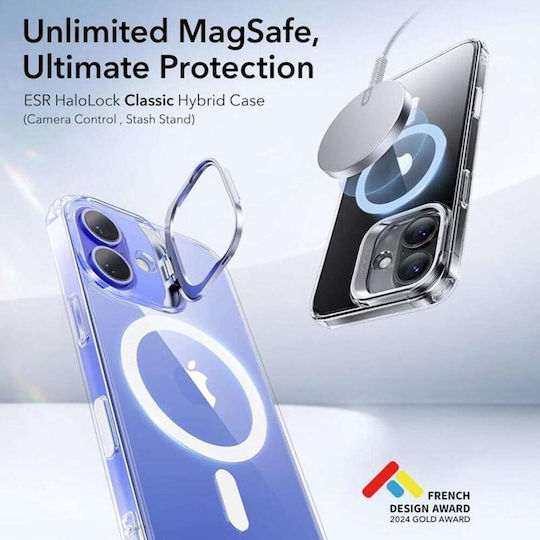 ESR Classic Hybrid Umschlag Rückseite Metallisch Transparent (iPhone 16)