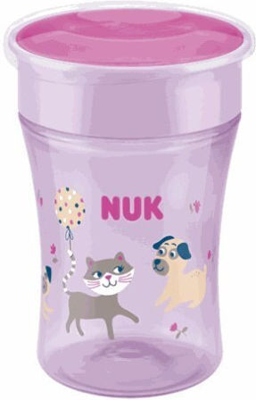 Nuk Baby Cup Evolution Magic Cup made of Plastic Purple Kitten 230ml for 8m+m+