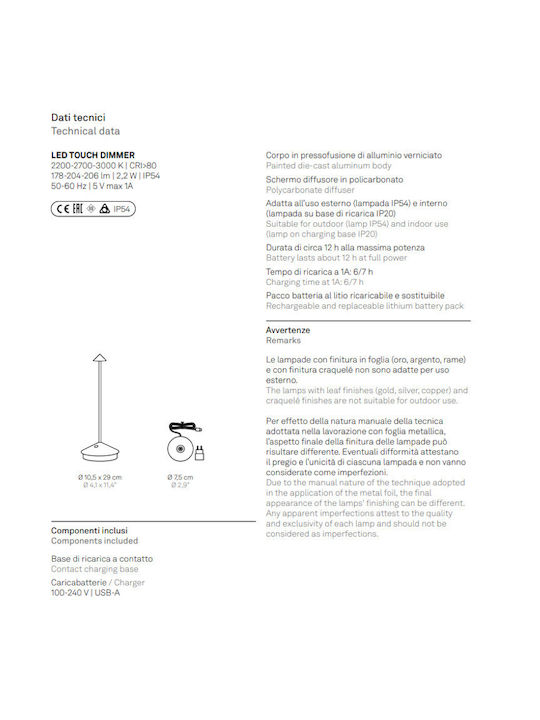 Zafferano Outdoor Floor Lamp LED Outdoor 2.2W IP54 White