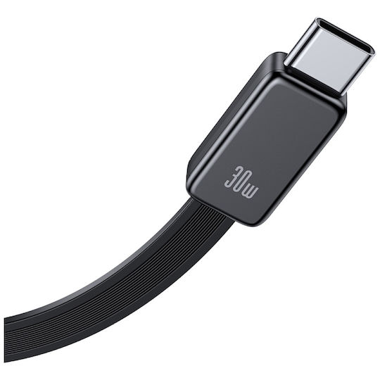 Usams Ladegerät mit integriertem Kabel GaN mit USB-A Anschluss und USB-C Anschluss USB-C 30W Stromlieferung Schwarzs (CC296)