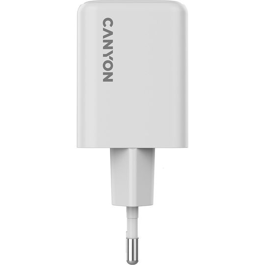 Canyon Încărcător Fără Fir GaN Cu Port USB-A Și Port USB-C 45W Livrarea Energiei Alb