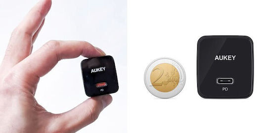 Aukey Φορτιστής Χωρίς Καλώδιο με Θύρα USB-C 20W Power Delivery Μαύρος (PA-Y20S Minima)