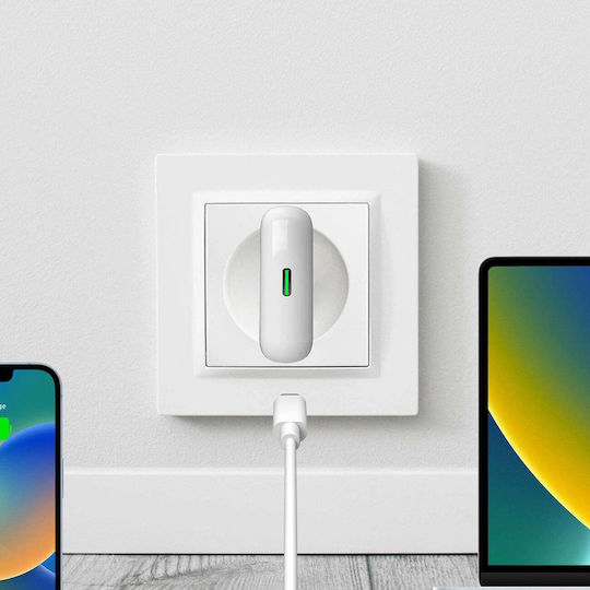 Puro Φορτιστής Χωρίς Καλώδιο GaN με Θύρα USB-C 30W Power Delivery Λευκός (Slimpro)