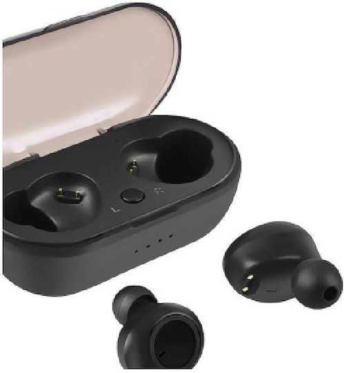 Earbud Bluetooth Handsfree Ακουστικά με Θήκη Φόρτισης Μαύρα