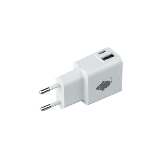 Green Mouse Φορτιστής Χωρίς Καλώδιο με Θύρα USB-A και Θύρα USB-C 20W Power Delivery Λευκός (66956591)