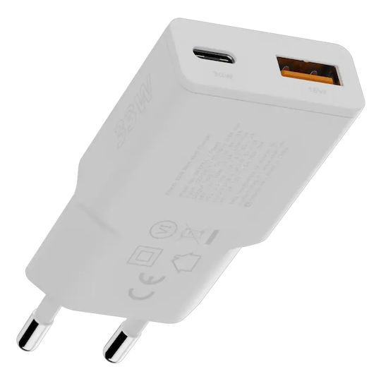 Xtorm Charger Without Cable with USB-A Port and USB-C Port 33W Power Delivery / Quick Charge 3.0 Whites (XG2SL033)