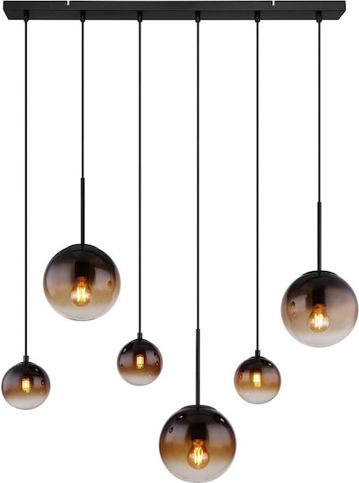 Globo Lighting Hängelampe Schwarz mit Fassung E27 91x20x117cm.