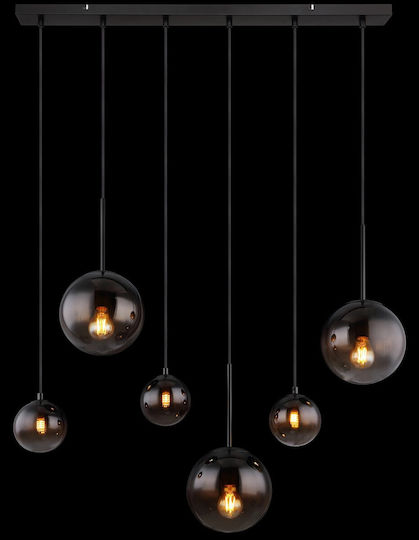 Globo Lighting Hängelampe Schwarz mit Fassung E27 91x20x117cm.