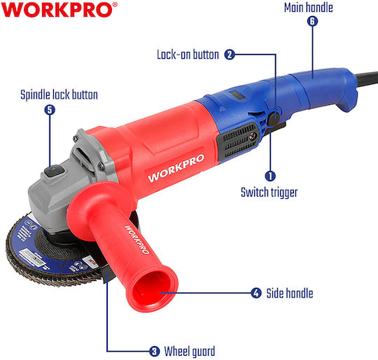 WorkPro Τροχός 125mm Ρεύματος 750W