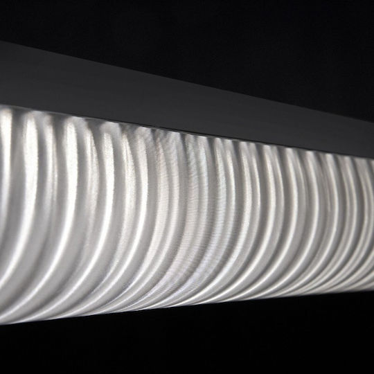 Slamp Modula Plisse Κρεμαστό Φωτιστικό Μαύρο LED με Θερμό Λευκό Φως Ράγα 96x5.5εκ.