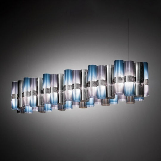 Slamp La Lollo Lustră Galben Calea ferată 142x28x28cm.