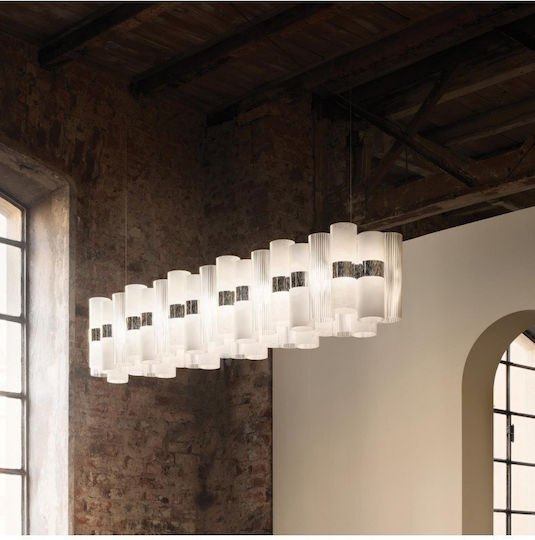 Slamp La Lollo Lustră Galben Calea ferată 142x28x28cm.