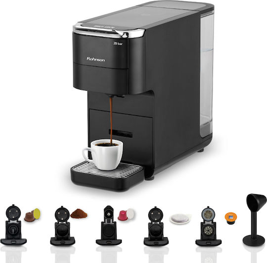 Rohnson Multicapsule 5 in 1 Automatic Espresso Machine 1545W 20bar Pressure Black R-98055