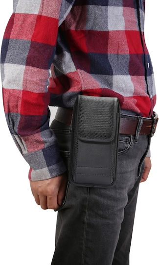 Multifunctional Waist Bag Nylon Oxford Fabric Vertical Card Slot Smartphone 6.3 Inches Or Smaller Black