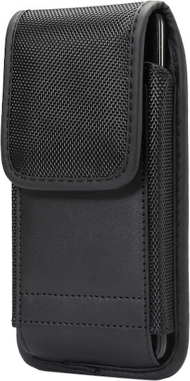 Multifunctional Waist Bag Nylon Oxford Fabric Vertical Card Slot Smartphone 6.3 Inches Or Smaller Black