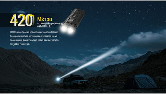 NiteCore Flashlight LED with Maximum Brightness 8000lm EDC37 Black
