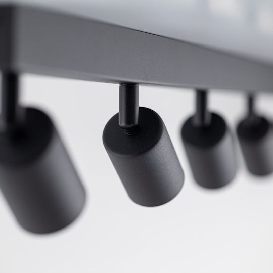TK Lighting Σποτ με 6 Φώτα και με Ντουί GU10 σε Μαύρο Χρώμα