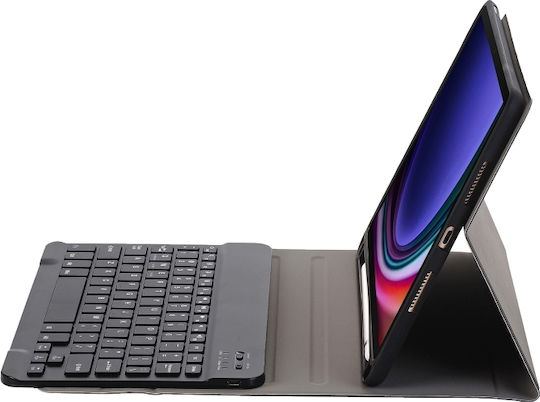 Tablet Hülle Mit Abnehmbarem Bluetooth Tastatur Für Samsung Galaxy Tab S9 FE S10 Lite - Schwarz