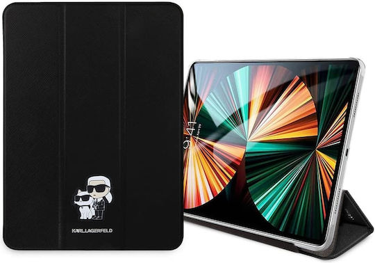 Karl Lagerfeld Saffiano Magnetic Karl & Choupette Flip Cover Black for iPad Air 11" 2024