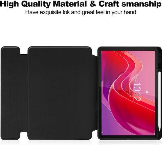 Поворотен Калъф С Отделяща Се Bluetooth Клавиатура Държач За Писалка Lenovo Tab M11 2024 Черен