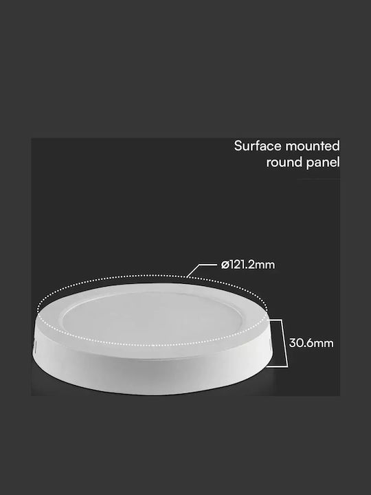 V-TAC Кръгла LED Панел 6W с Неутрално бяло Светлина 4000К