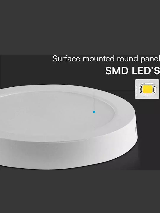 V-TAC Кръгла LED Панел 6W с Неутрално бяло Светлина 4000К