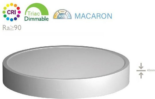 Fos me Round LED Panel 32W with Warm White Light 3840K 40cm