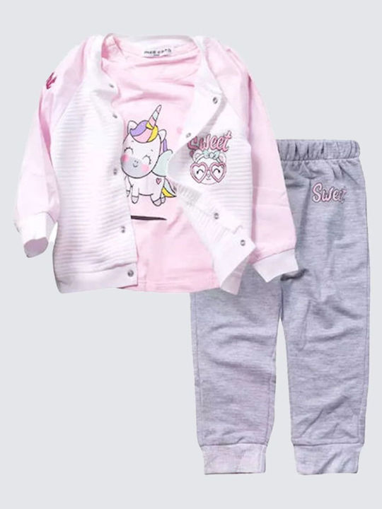 Kinder-Set mit Hose Winter 2Stück Pink