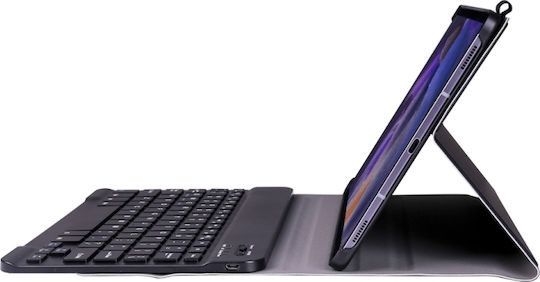 Abnehmbarer Klappdeckel mit Tastatur auf Englisch US Schwarze (Galaxy Tab A8)
