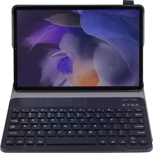 Abnehmbarer Klappdeckel mit Tastatur auf Englisch US Schwarze (Galaxy Tab A8)