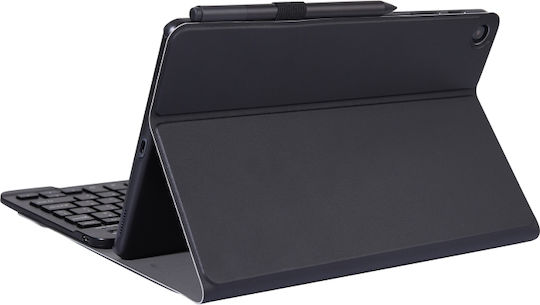 Abnehmbarer Klappdeckel mit Tastatur auf Englisch US Schwarze (Galaxy Tab A8)