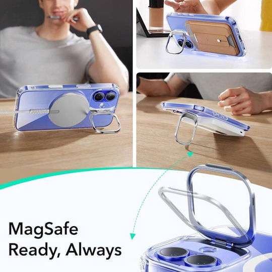 ESR Classic Hybrid Halolock Kickstand Umschlag Rückseite Transparent (iPhone 16 Plus)