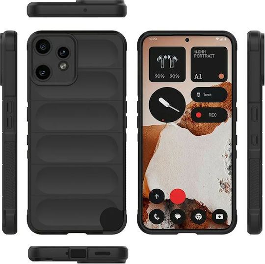 Techsuit Magic Umschlag Rückseite Silikon Schwarz (Nichts CMF Phone 2 Pro)