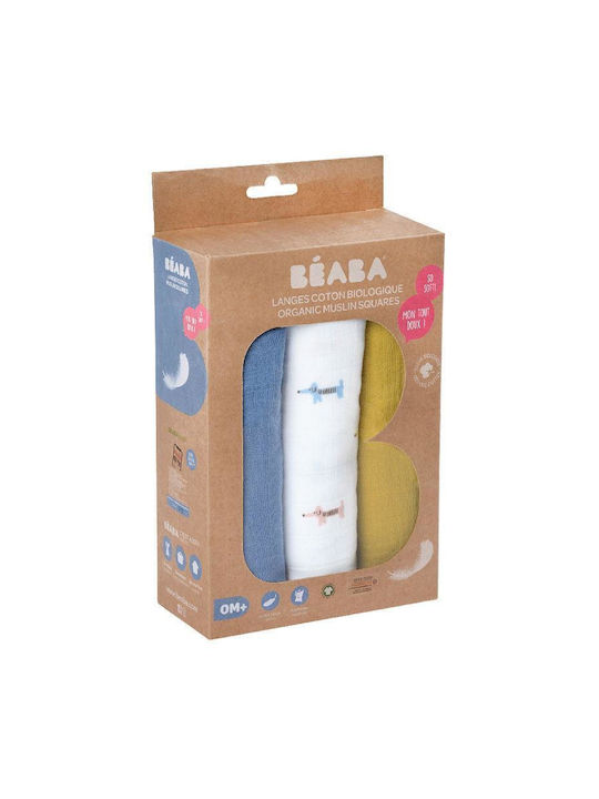 Beaba Teckel Prosoape Pentru Eructație Și Învelișuri Pentru Înfășat Din Muselină Multicolore 70x70cm 3 Bucăți