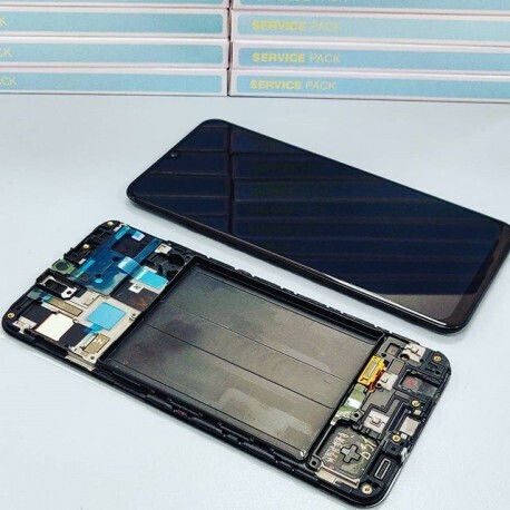 Samsung Galaxy A50 Front Cover LCD and Touch Black Original Service Pack