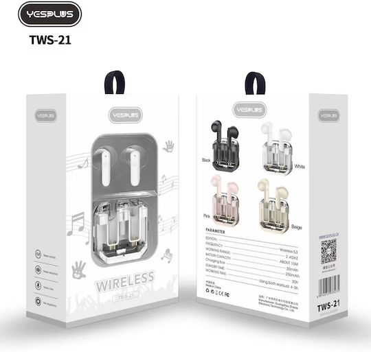 Yesplus TWS21 Ohrstöpsel Bluetooth-Freisprecheinrichtung Kopfhörer mit Ladeetui Rosa