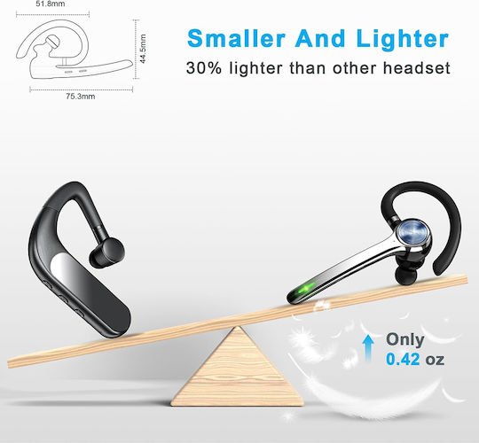 Techsuit G7 In-ear Bluetooth Handsfree Ακουστικό με Θήκη Φόρτισης Μαύρο