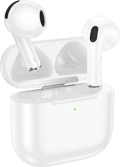 Borofone BW83 Earbud Bluetooth Handsfree Ακουστικά με Θήκη Φόρτισης Λευκά