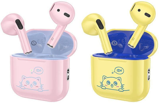 Hoco EW112 Kids Ohrstöpsel Bluetooth-Freisprecheinrichtung Kopfhörer mit Ladeetui Gelb