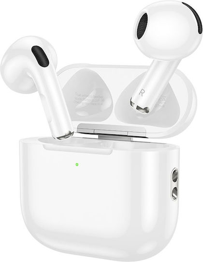 Borofone BW83 Earbud Bluetooth Handsfree Ακουστικά με Θήκη Φόρτισης Λευκά