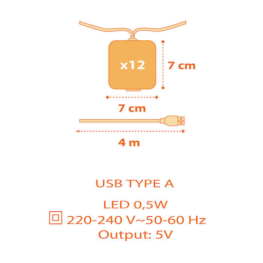 Ango Детска гирлянда с осветление LED Пластмаса