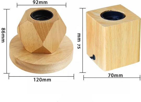 Led7 Cube Mini Decorative Lamp with Socket for Bulb E27 Brown