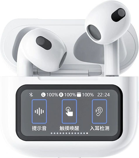 Wiwu T23 Earbud Bluetooth Handsfree Ακουστικά με Θήκη Φόρτισης Λευκά