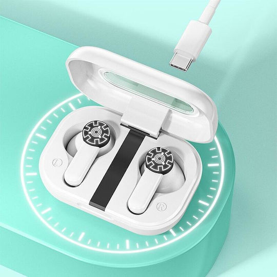 WK Va06 Earbud Bluetooth хендсфри Слушалки с Кутийка за Зареждане Бял