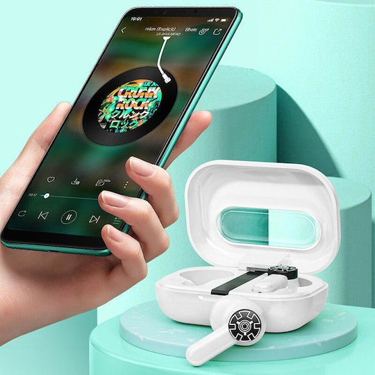 WK Va06 Earbud Bluetooth хендсфри Слушалки с Кутийка за Зареждане Бял