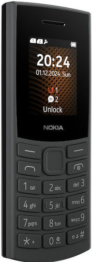Nokia 105 4G (2024) Dual SIM Κινητό με Κουμπιά (Ελληνικό Μενού) Charcoal