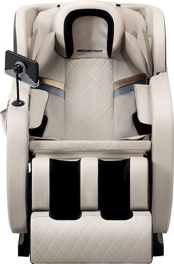 Relax Armchair Massage with Footstool from Leatherette Beige 136x74x108cm