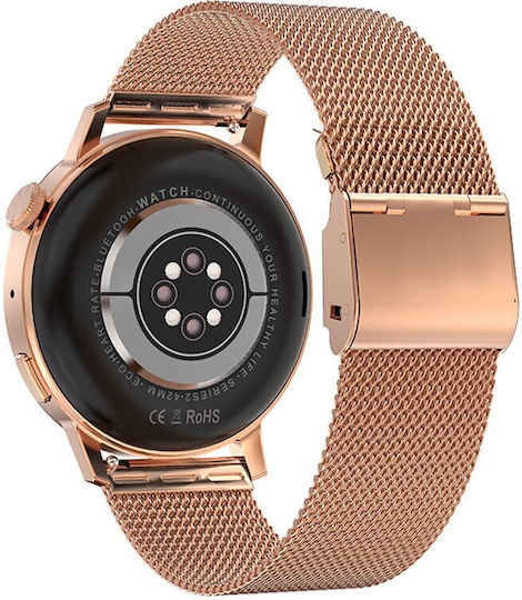 ForeVive 4 SB-350 Stainless Steel Smartwatch with Heart Rate Monitor (Rose Gold)