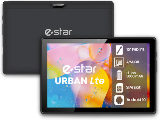 eStar Urban 1020L 4G 10.1Инчове Таблет (4GB/64GB) Черен