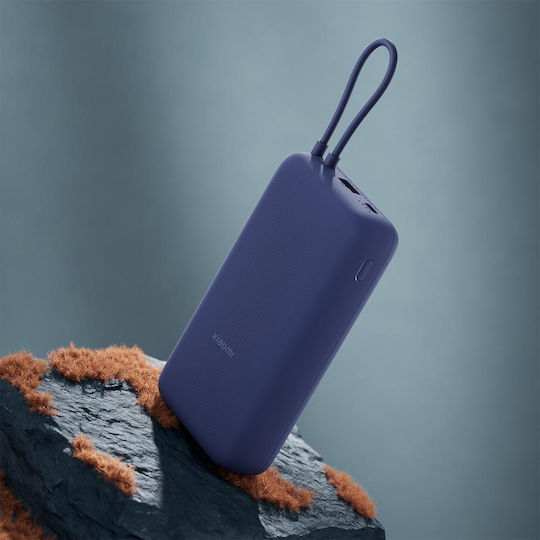 Xiaomi Integrated Cable Power Bank 20000mAh 33W με Θύρα USB-A και Θύρα USB-C Ice Blue